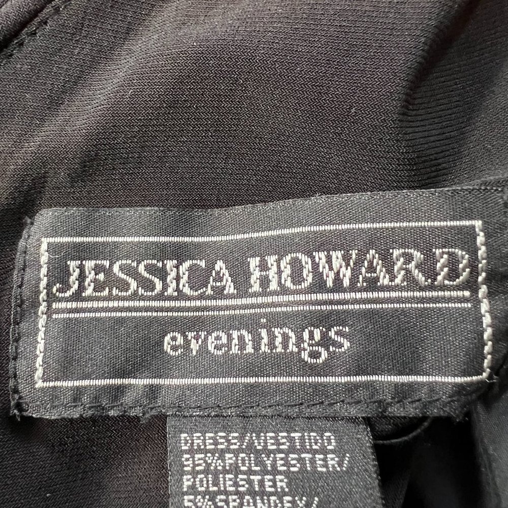 Jessica Howard Evening Black V-Neck A-Line Dress Size 10 - Picture 4 of 8